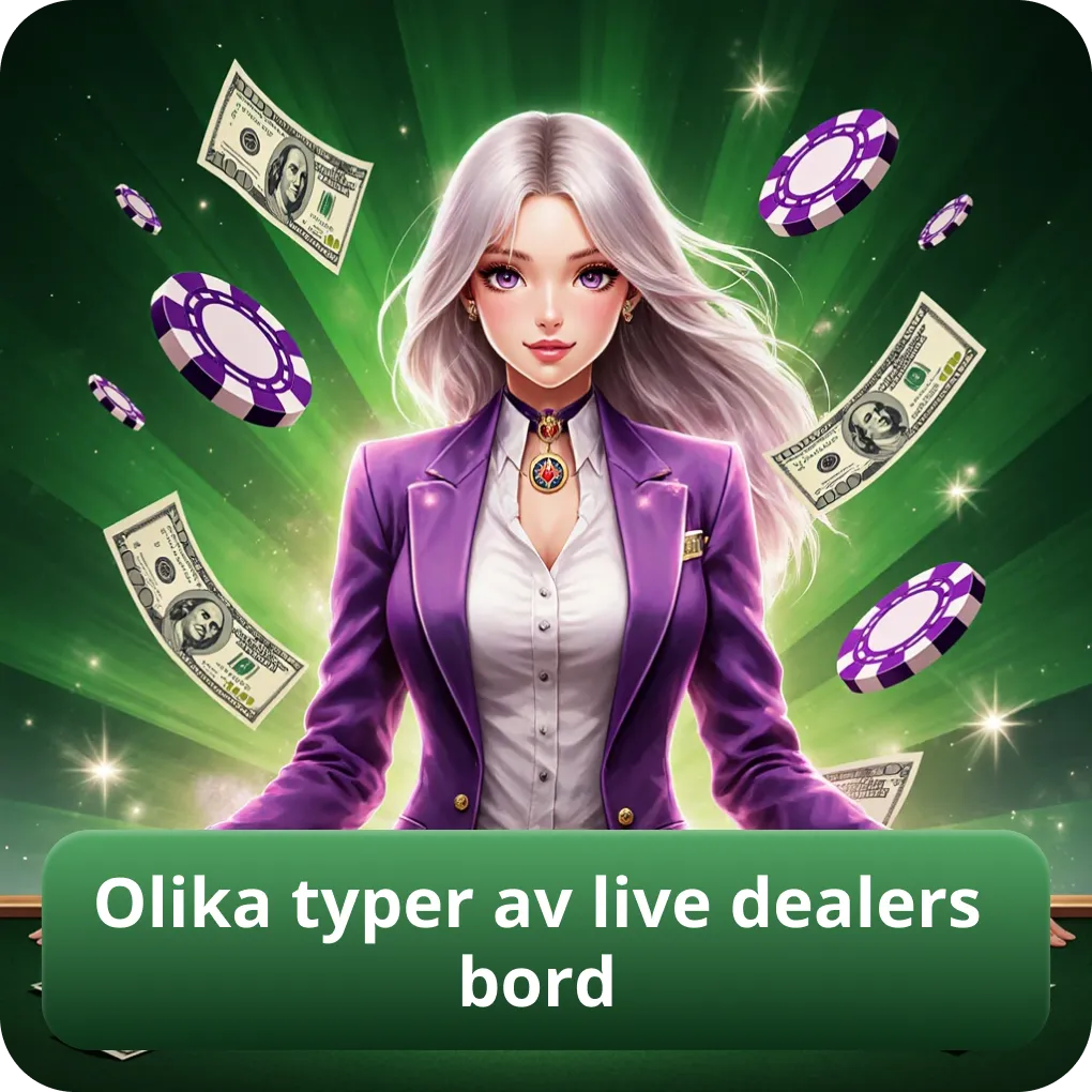 Olika typer av live dealers bord