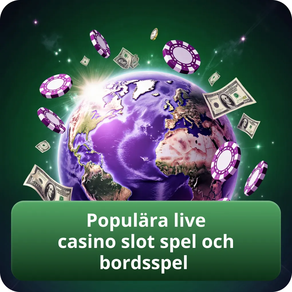 Populära live casino slot spel och bordsspel